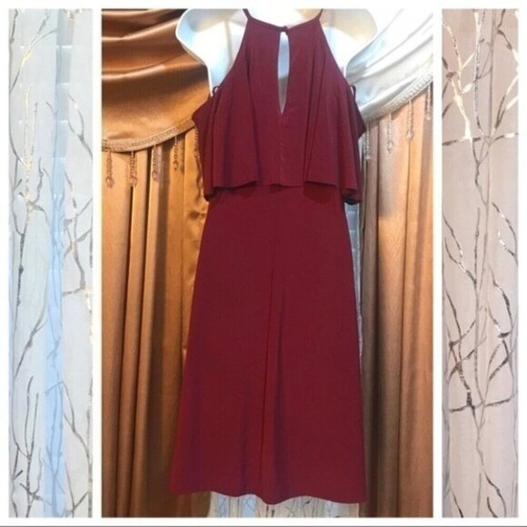 R & M Richards Size 10 Merlot Sleeveless Dress - Picture 1 of 4